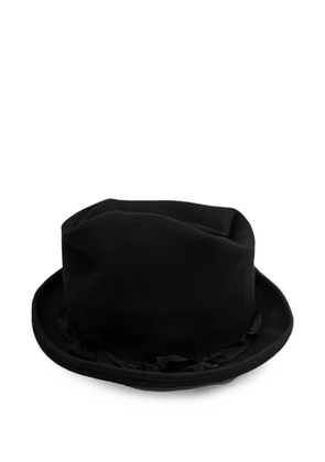 Yohji Yamamoto ruffled-trim fedora hat - Black