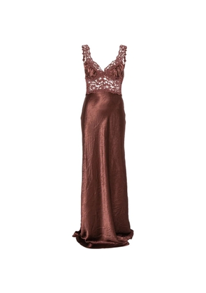 ARCINA ORI lace-panelled maxi dress - Brown