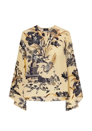 ETRO floral-print silk blouse - Neutrals