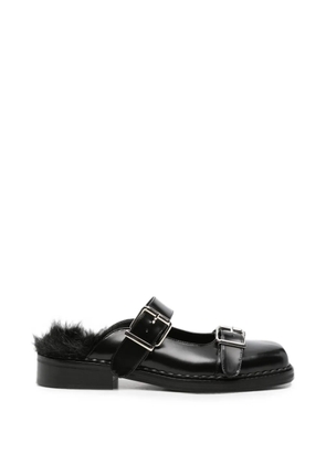 Simone Rocha faux-fur buckle mules - Black
