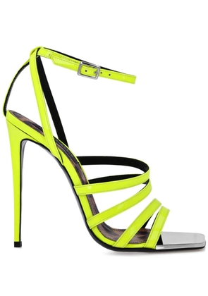 Philipp Plein square-toe patent leather sandals - Yellow