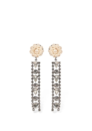 Alessandra Rich faux-pearl crystal-embellished earrings - Silver