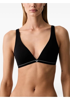 Emporio Armani logo-print triangle bras - Black