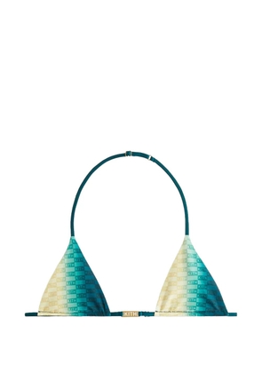 KITH Naya ombre logo-print triangle bikini top - Green