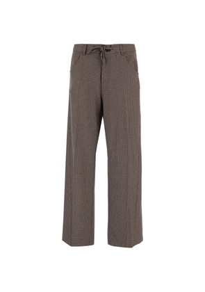 DARKPARK houndstooth-pattern drawstring-fastening trousers - Brown