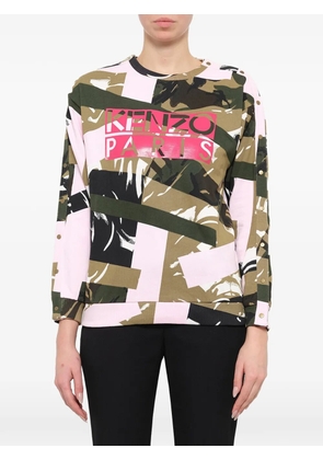 Kenzo camouflage-print logo-print sweatshirt - Green