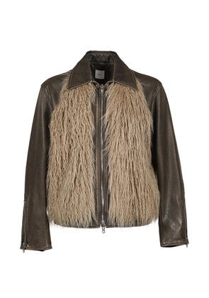 FILTH faux-fur trim jacket - Black