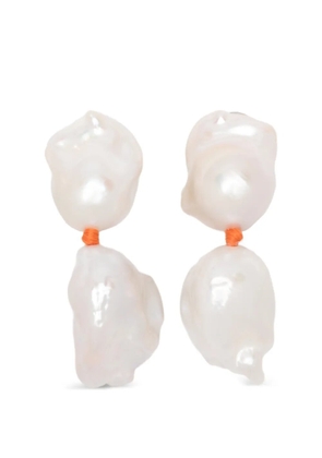 Monies baroque pearl-embellished drop earrings - White