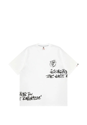 AAPE BY *A BATHING APE® moonface-print T-shirt - White