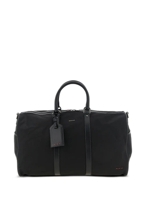 Kiton leather-trim Weekend duffel bag - Black