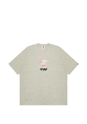 AAPE BY *A BATHING APE® moonface-print T-shirt - Grey