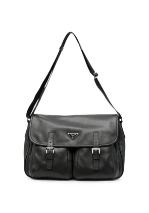 Prada Re-Nylon leather shoulder bag - Black