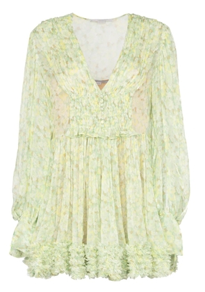 Stella McCartney ruffle printed mini dress - Green