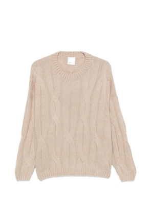Allude cable-knit drop-shoulder sweater - Neutrals