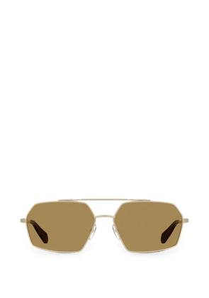Moschino geometric-frame sunglasses - Gold