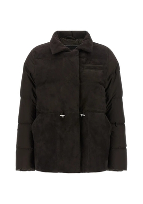 Kiton drawstring quilted down jacket - Brown