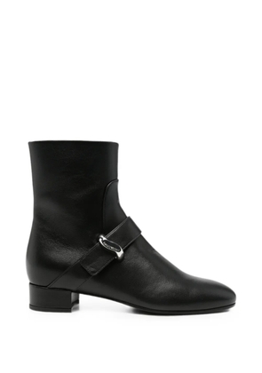Emporio Armani buckle-detail leather boots - Black
