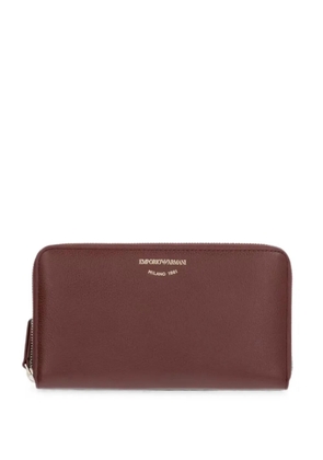 Emporio Armani wallet in pebbled leather with a zip around closure - Red