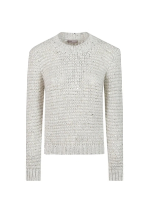 Herno sequin-embellished chunky-knit sweater - Neutrals