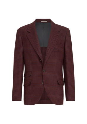 Brunello Cucinelli cashmere Prince of Wales deconstructed Cavallo blazer - Red
