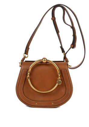 Chloé Pre-Owned circular-handle leather bag - Brown
