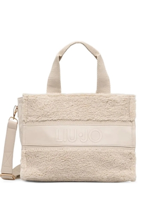 LIU JO small teddy tote bag - Neutrals
