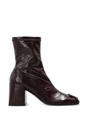 Courrèges Re Edition logo-plaque leather ankle boots - Red
