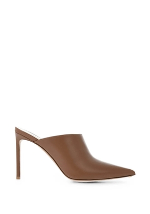 Francesco Russo pointed-toe stiletto mules - Brown