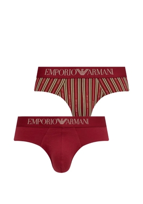 Emporio Armani logo-waistband briefs (set of two) - Red