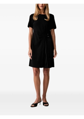 DKNY pleated buckle-detail mini dress - Black