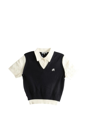 Malbon Golf Veronica logo-embroidered layered-effect sweater - Black