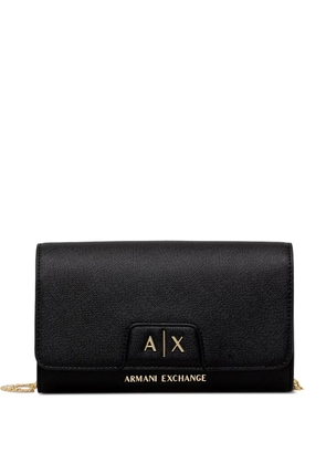 Armani Exchange logo-plaque clutch bag - Black