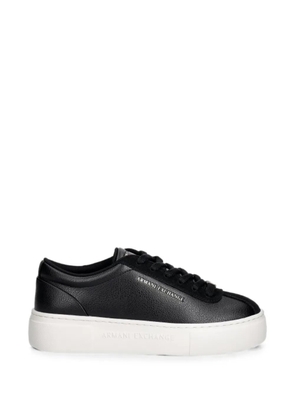Armani Exchange logo-lettering chunky sneakers - Black