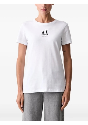 Armani Exchange logo-embroidered T-shirt - White