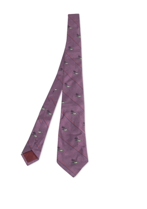 BOSS patterned tie - Purple
