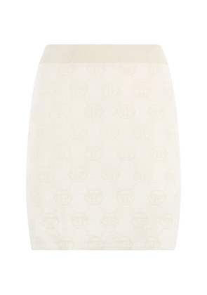 Philipp Plein monogram mini skirt - Neutrals