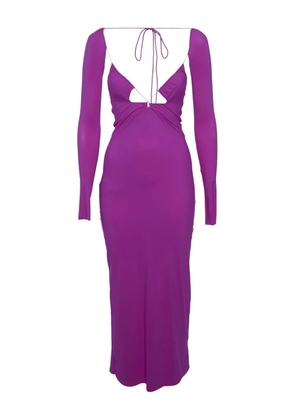 Amazuìn jersey tie-up detail midi dress - Pink