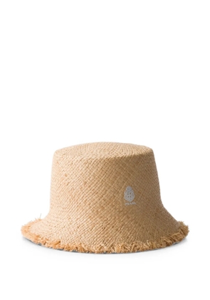 Prada raffia bucket hat - Neutrals