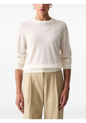 Armani Exchange logo-embroidered crew-neck sweater - Neutrals