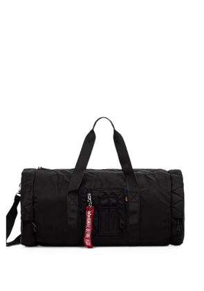 Alpha Industries quilted-trim logo-print holdall - Black