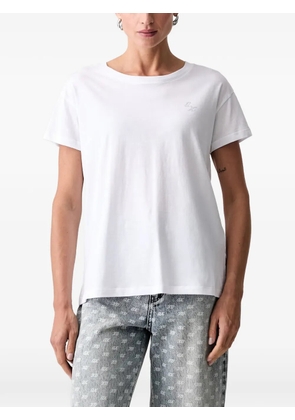 Armani Exchange crystal-embellished logo-detail T-shirt - White