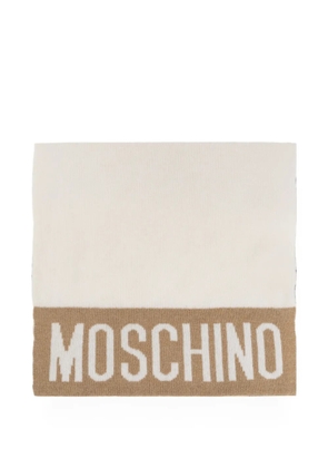 Moschino logo-intarsia scarf - White