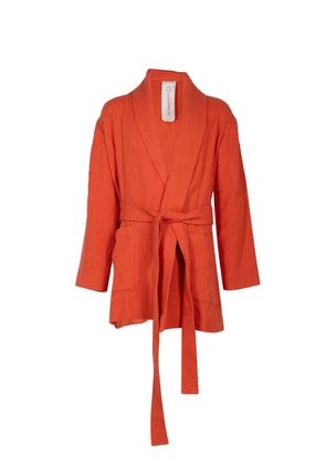 Marrakshi Life belted shawl-collar jacket - Orange