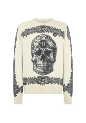 Philipp Plein Baroque Skull long-sleeve sweater - Neutrals