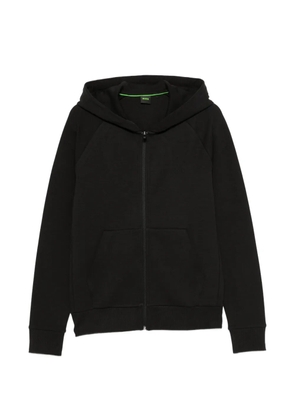 BOSS logo-print zip-up hoodie - Black