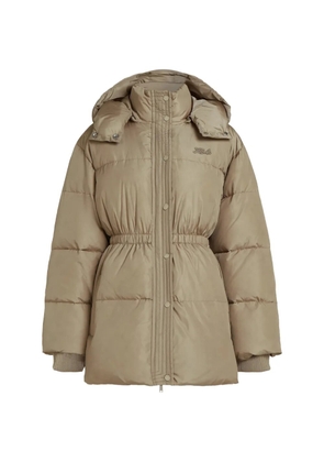Karl Lagerfeld cinched midi puffer jacket - Neutrals