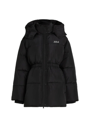 Karl Lagerfeld cinched midi puffer jacket - Black