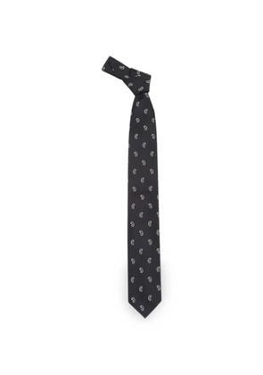Lardini paisley-print silk tie - Black