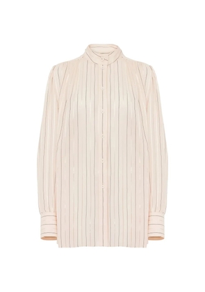 Chloé Gathered blouse in cotton & silk poplin - Pink