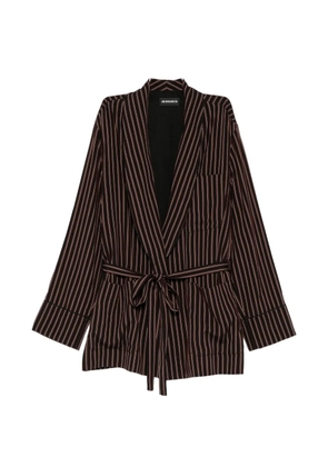 Ann Demeulemeester striped belted jacket - Black